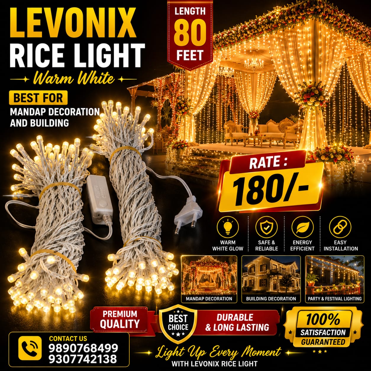 80Feet Toran Light Warm White 